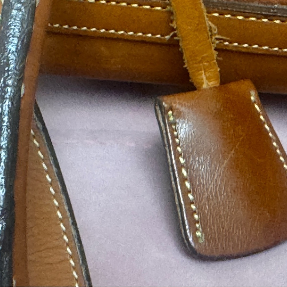 Dooney & Bourke Pebble Leather Satchel in Cognac Brown with Gold Hardware - Picture 9 of 17